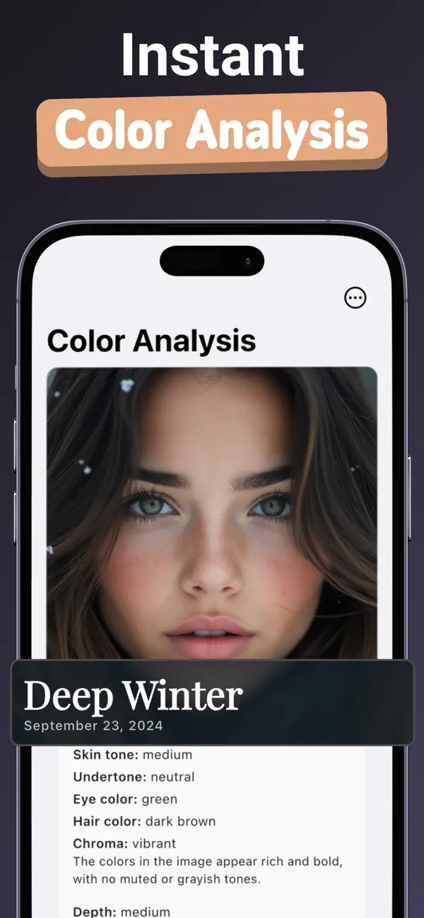 Chroma identifying a Deep Winter color season