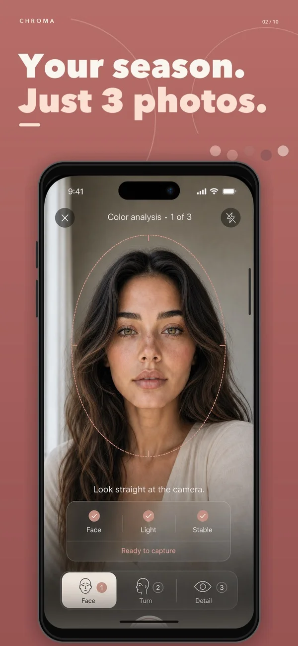 Chroma: three guided photos