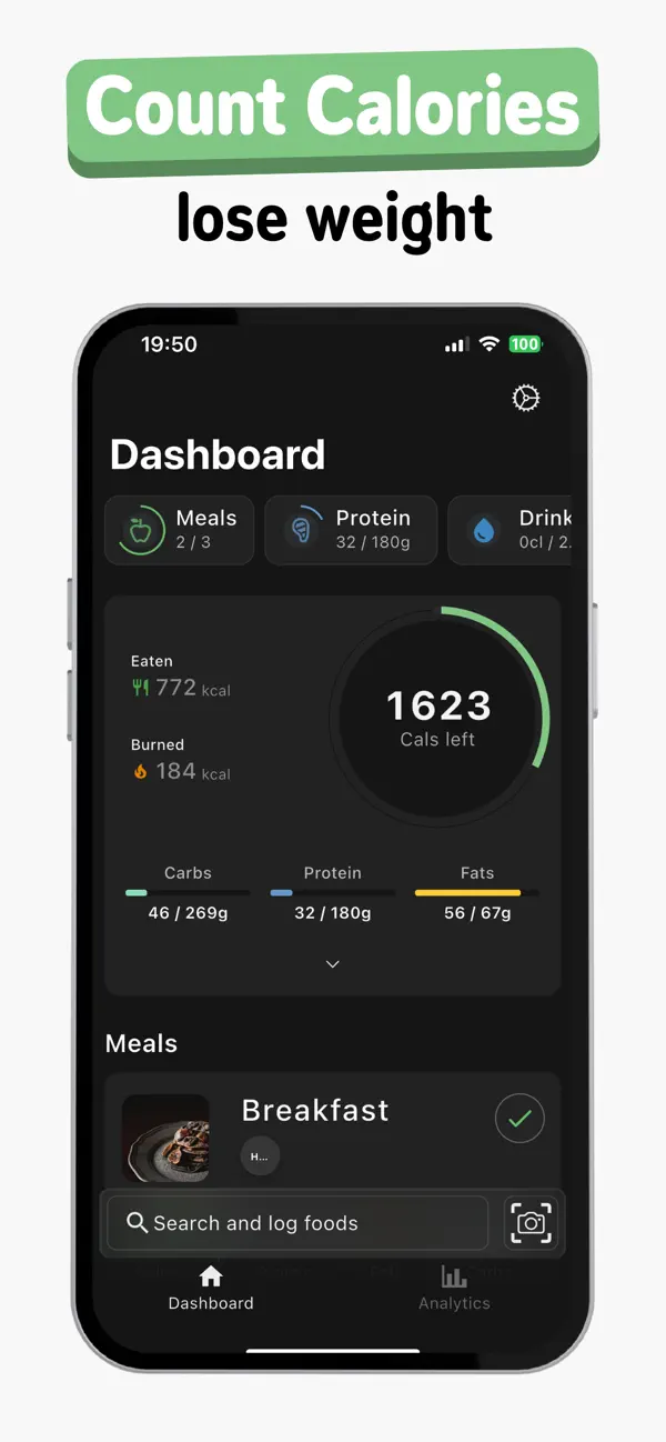 Dynamic Pace dashboard with calories and macros